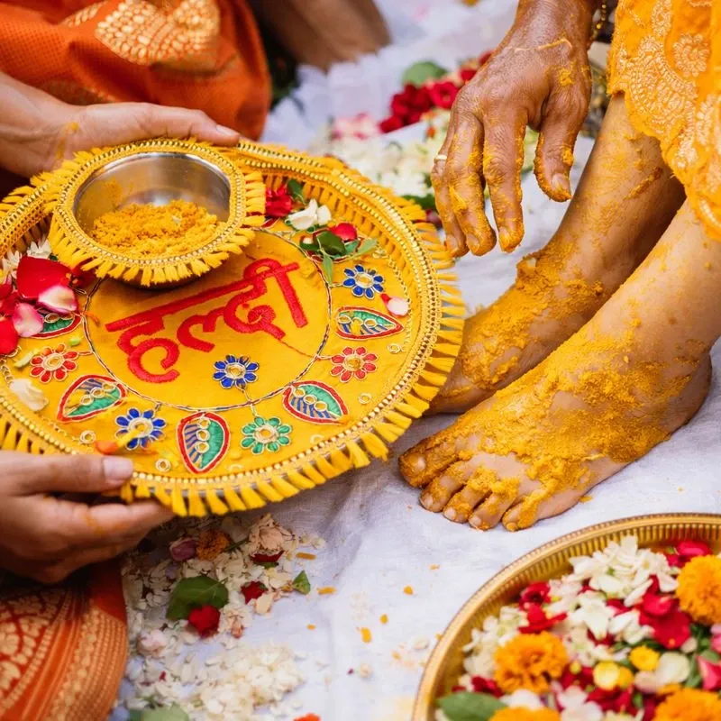Haldi Ceremony Decorative Thali | Wedding Haldi Ritual Plate for Pre ...